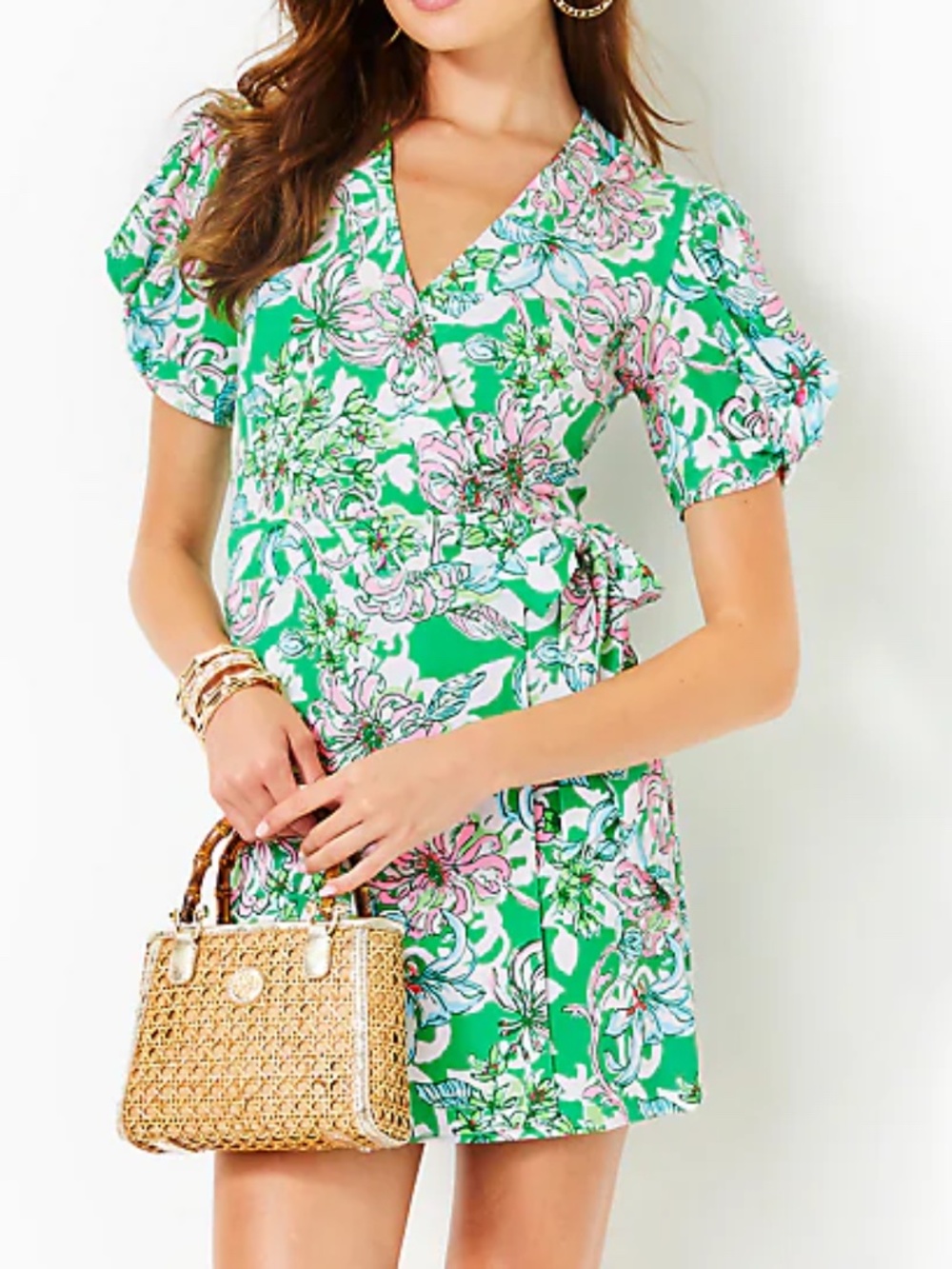 Lilly Pulitzer Sailynn Short-Sleeve Romper - size small